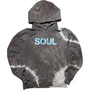 Soul Tie Dye Hoodie Size Small Gray White Pullover Made USA